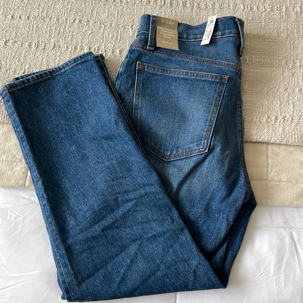 Madewell The Petite Perfect Vintage Straight Jean in Mayfield Wash 28P NWT